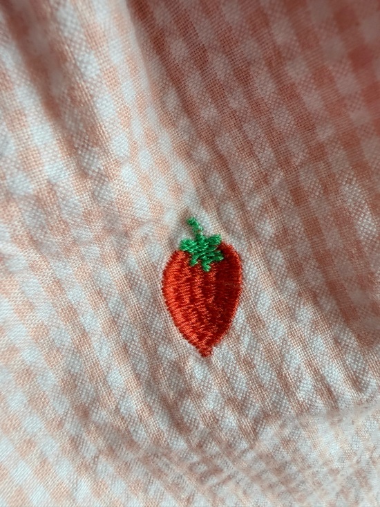 Mini Boden Pink Gingham Strawberry Embroidered Girls' Dress 2-3Y - Picture 6 of 7